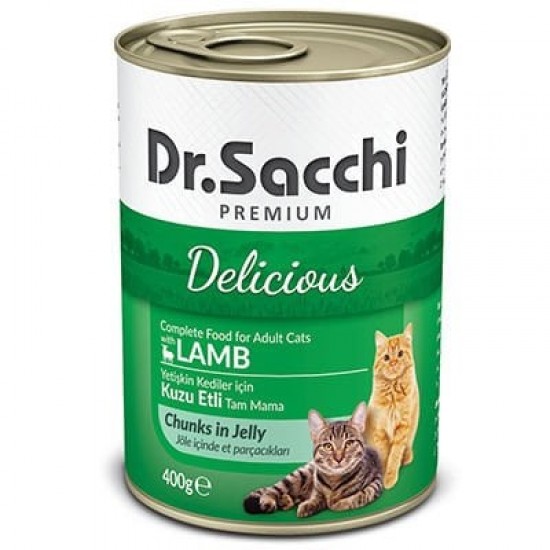 Dr.Sacchi Kuzu Etli Yetişkin Kedi Konservesi 400gr