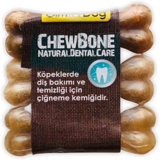 Gimdog Mordimi Ağız ve Diş Sağlığı için Naturel Köpek Çiğneme Kemiği 3 Adet 60 Gr