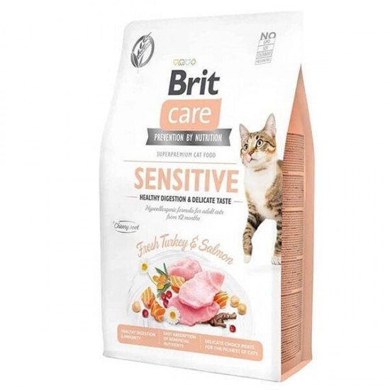 Brit Care Hipoalerjenik Sensitive Hindi ve Somonlu Tahılsız Hassas Kedi Maması 7 Kg