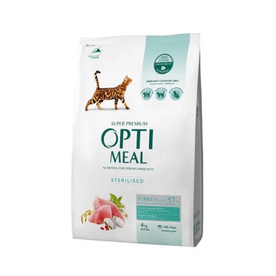 Optimeal Sterilised Hindi Etli ve Yulaflı Kısırlaştırılmış Kedi Maması 4 Kg