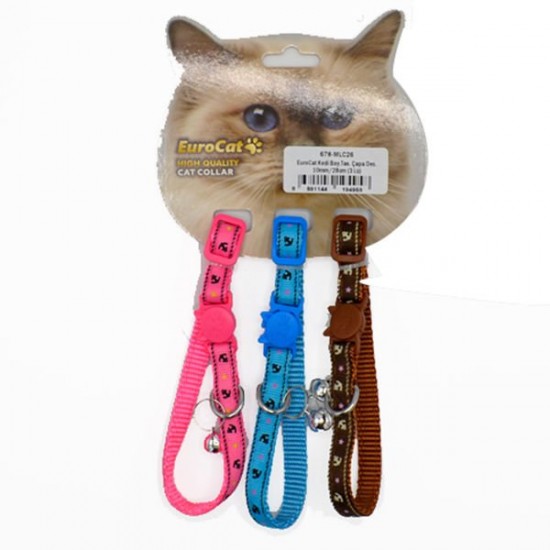 Eurocat Kedi Boyun Tasması Çapa Desenli 10mm/28 Cm (3 Adet)