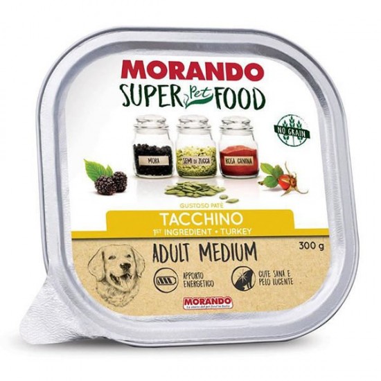 Morando Super Food Orta Irk Hindi Etli Pate Yetişkin Köpek Konservesi 300 Gr