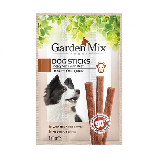 Garden Mix Dana Etli Stick Köpek Ödül Maması 3 Adet 11 Gr