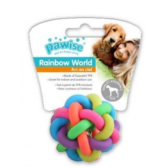 Pawise Rainbow World Örgü Top Termoplastik Köpek Oyuncağı Ø 6,5 Cm