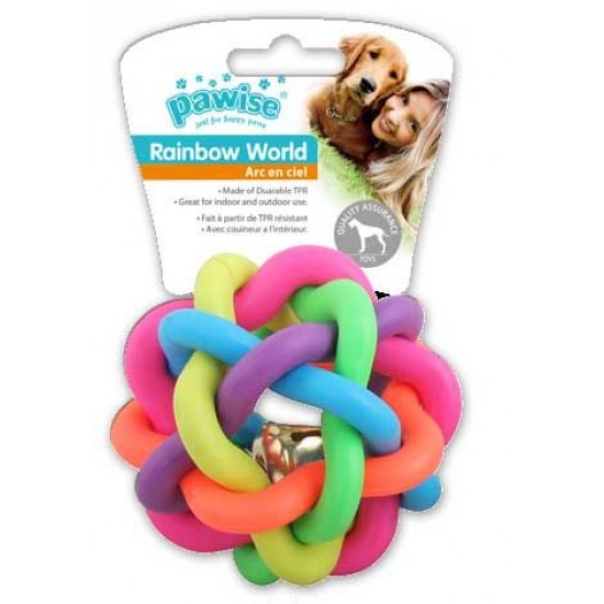 Pawise Rainbow World Örgü Top Termoplastik Köpek Oyuncağı Ø 10,5 Cm