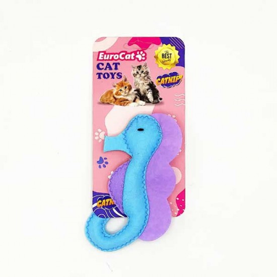 Euro Cat Toys Peluş Deniz Atı Kedi Oyuncağı Mavi/Mor