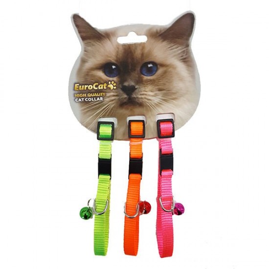 Eurocat Kedi Boyun Tasması Renkli 10mm/28 Cm (3 Adet)