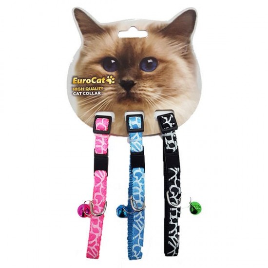 Eurocat Kedi Boyun Tasması Çizgi Desenli 10mm/28 Cm (3 Adet)