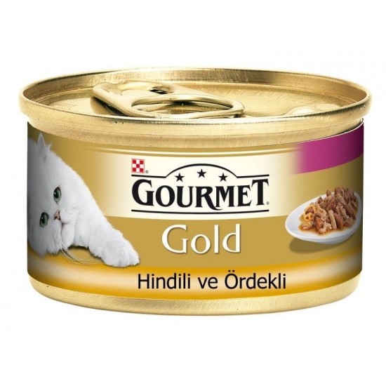 Gourmet Gold Ördek ve Hindili Yetişkin Kedi Konservesi 85 gr