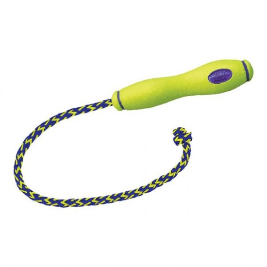 Kong Air Dog Fetch Stick İpli Sesli Tenis Topu Köpek Oyuncağı Sarı 28 Cm