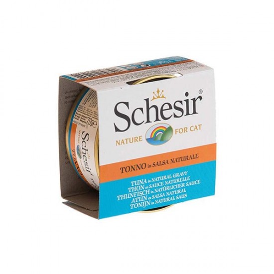 Schesir Broth Naturel Sauce Ton Balıklı ve Cipura Yetişkin Kedi Konservesi 70 Cm