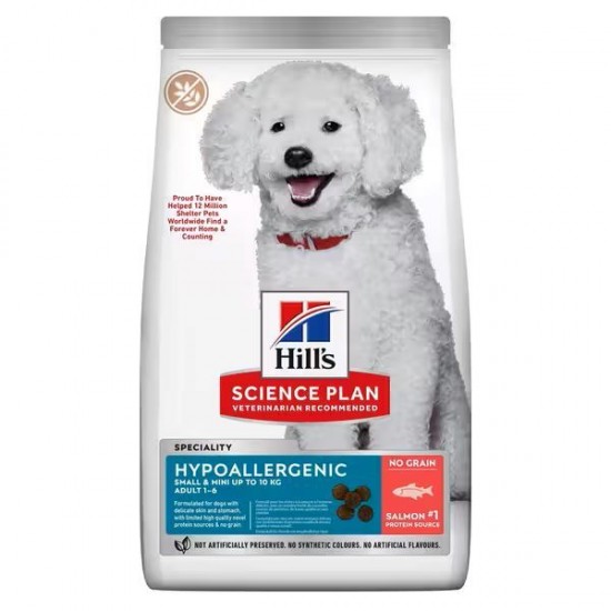 Hills Science Plan Hypoallergenic Somonlu Mini Irk Tahılsız Yetişkin Köpek Maması 1.5 Kg