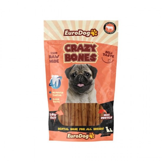 EuroDog Crazy Bone Natural Burgu Kemik Çubuk Köpek Ödülü 12 Cm 20 Li