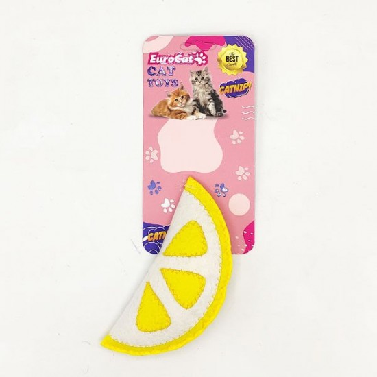 Euro Cat Toys Peluş Limon Kedi Oyuncağı Beyaz/Sarı