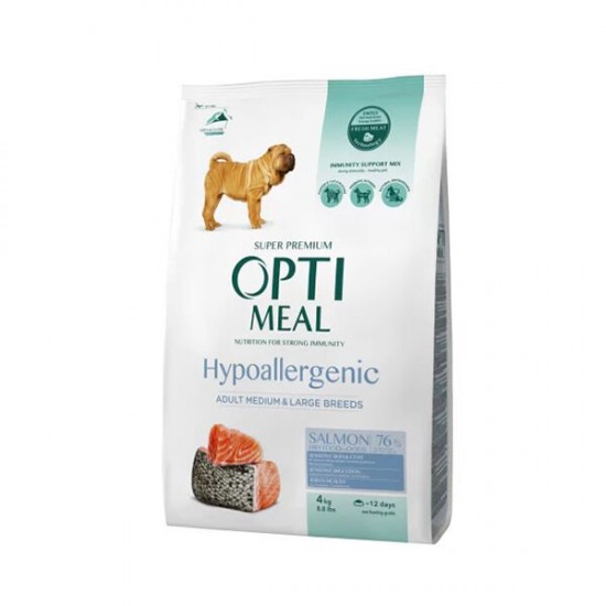 Optimeal Hypoalerjenik Orta ve Büyük Irklar için Somonlu Yetişkin Köpek Maması 4 Kg