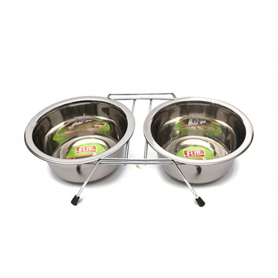 16 Oz. KE-3272D-2 Adet Tel Ayaklı Çelik Mama Kabı