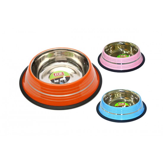 24 Oz. KE-3204PS Flip Renkli Şeritli Mama Kabı