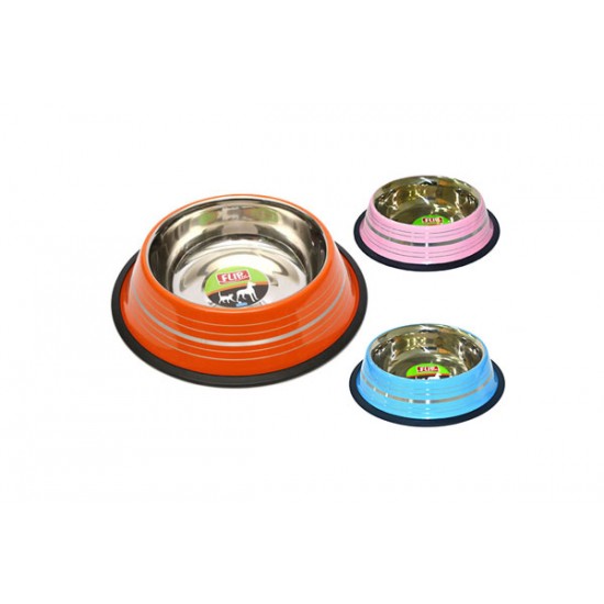 8 Oz. KE-3201PS  Flip Renkli Şeritli Mama Kabı