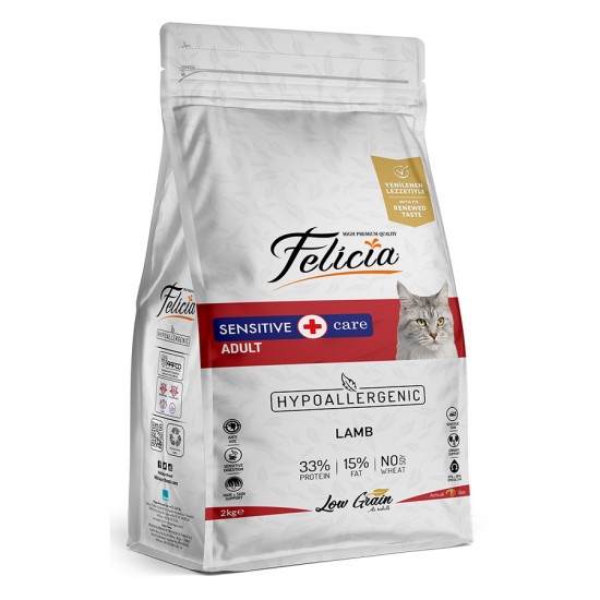 Felicia 2 Kg Yetişkin Kuzu Etli Az Tahıllı HypoAllergenic Kedi Maması