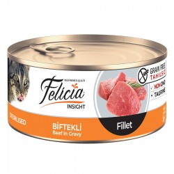 Felicia Tahılsız 85 gr Konserve Sterilised-Biftekli Fileto Yaş Kedi Maması 