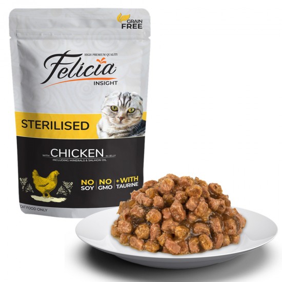 Felicia Tahılsız 85 gr Pouch Sterilised Tavuklu Yaş Kedi Maması 