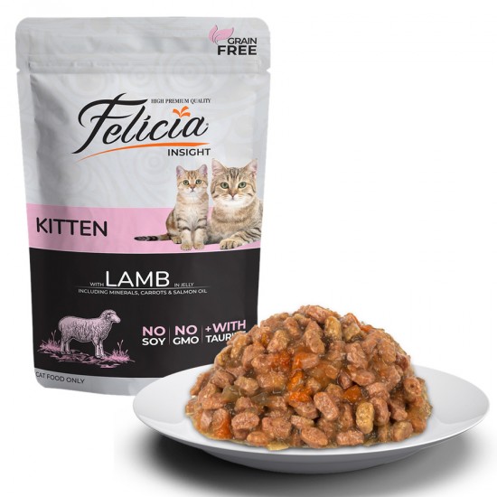 Felicia Tahılsız 85 gr Pouch Yavru Kuzu Etli Yaş Kedi Maması 