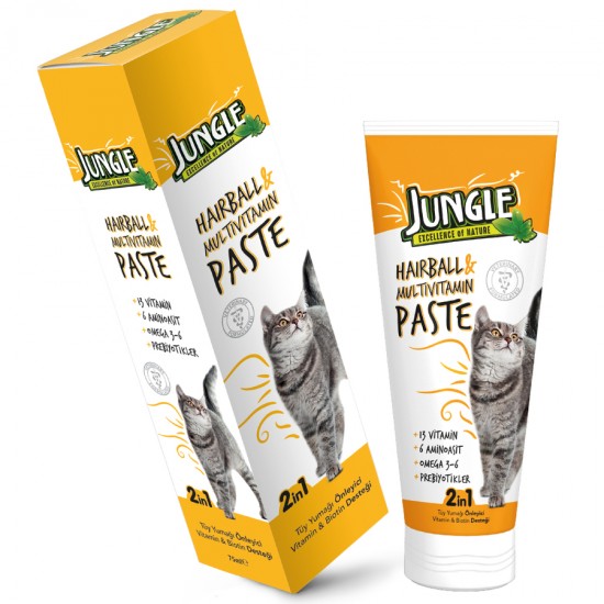 Jungle Cat Anti-Hairball & Multivitamin Kedi Macunu 75 ml 