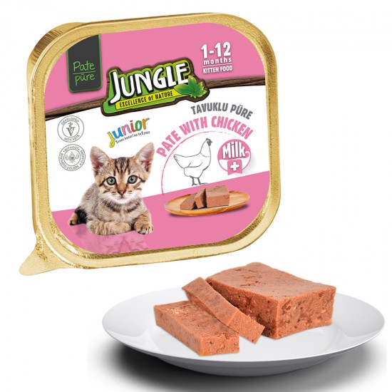 Jungle Yavru Kedi 100g Sütlü/Tavuk.Ezme/Pate