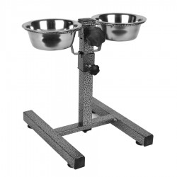 KE-3315A İkili Ayarlanır 945 ml Çelik Mama Kabı ve Standı