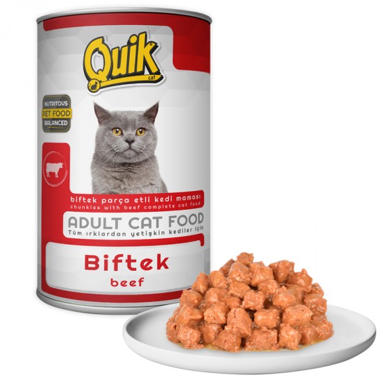 Quik Kedi 415 gr Biftekli Konserve 