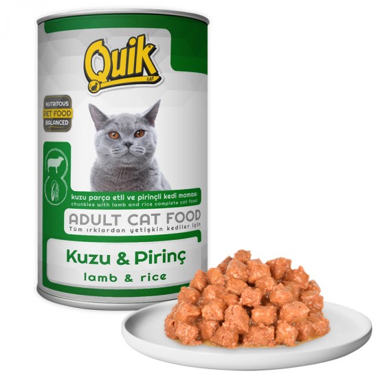 Quik Kedi 415 gr Kuzu Etli-Pirinç Konserve 