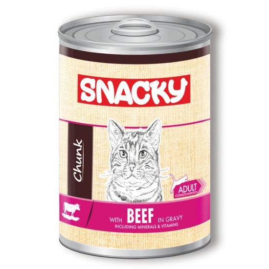 Snacky 400 gr Chunk SığırEtli Yetiş.Kedi