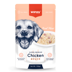 Wanpy 100g Pouch Tavuk&Ördek Yaş Köpek Maması 12 Adet