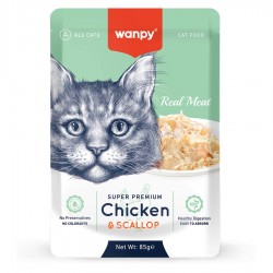 Wanpy 85 gr Pouch Tavuklu & Deniz Taraklı Yaş Kedi Maması 