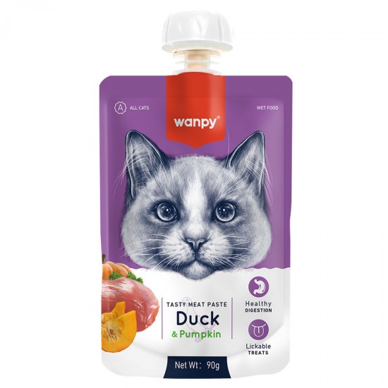 Wanpy Taze Ördekli&Bal Kabaklı   Kedi Et Ezmesi 90 gr