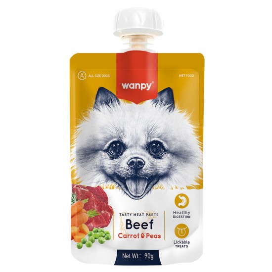 Wanpy Taze Sığır Etli&Havuçlu   Köpek Et Ezmesi 90 gr