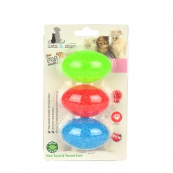 ZM4-4325 Kedi Oyun Topu Elips Zilli 3lü