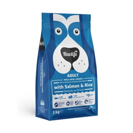 Havlife Somonlu Mini Ve Küçük Irk Yetişkin Köpek Maması 3 Kg (SON TÜKETİM TARİHİ:20/10/2027)